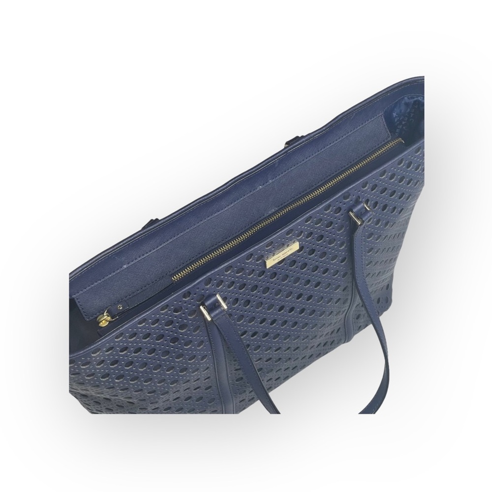 Kate Spade  Dally Newbury Lane Caining Large Tote Bag Handbag  French Navy  - Picture 7 of 16